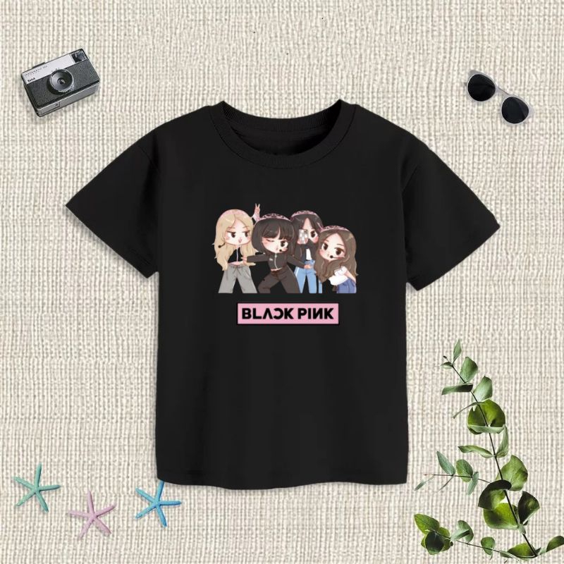 Kaos Anak Black Pink Kartun ( 2 - 13 Tahun )Cewek/Cowok