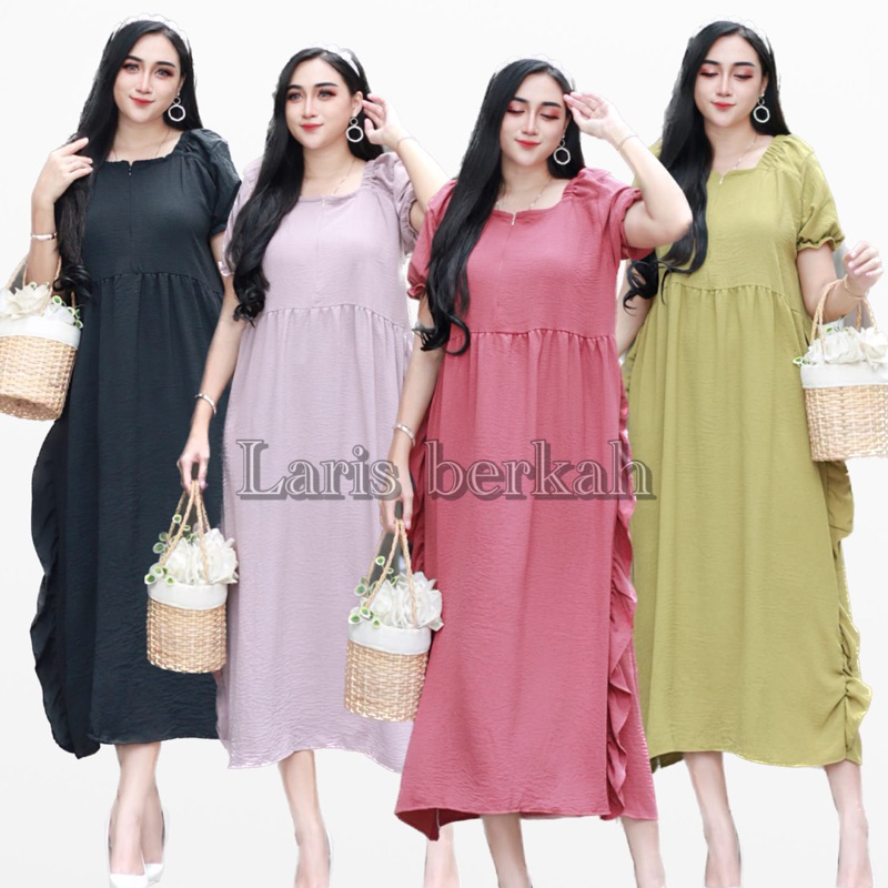 DASTER ANDIN ARAB NUNUNG DRESS || BAHAN KRINGKEL PREMIUM || MODEL RESLETING DEPN BUSUI &amp; BUMIL LD 110