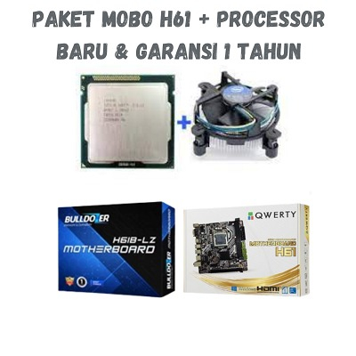 PAKET MOBO MOTHERBOARD QWERTY H61 INTEL i3 3220 / 3240 + FAN PROCESSOR SUPPORT NVME