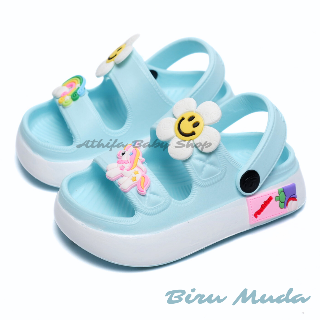 Sepatu Sandal Anak Perempuan Bayi Balita Usia 6 7 8 9 10 11 Bulan 1 2 3 4 5 Tahun Sendal Gunung Karet Cewek Prewalker Karet Phylon Ringan -Dulux 530-