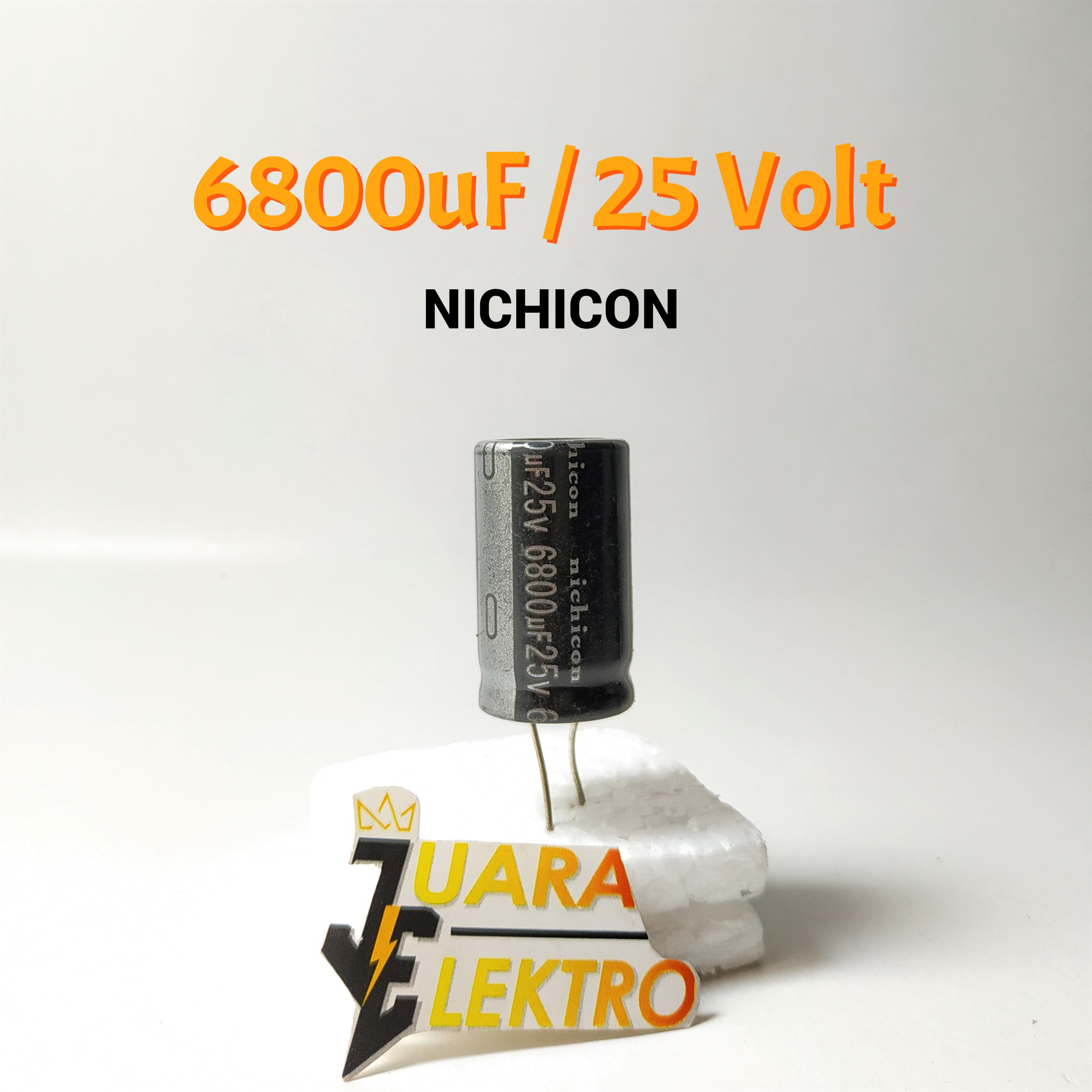 KAPASITOR ELCO 6.800uF / 25V (1 Pcs) | Capasitor Elko 6.800 uF/25 Volt NICHICON