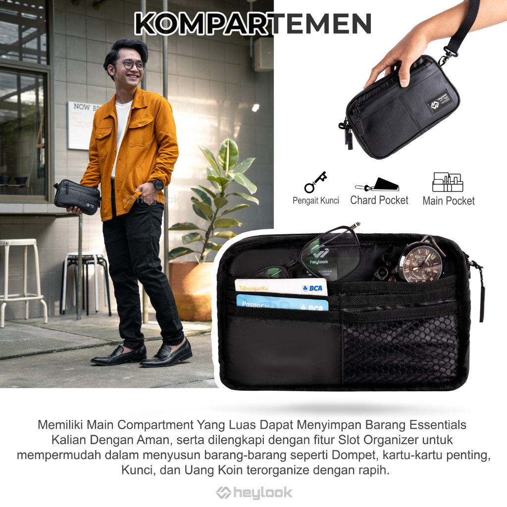 Handbag Dixon Clutch Pouch Tas Tangan Cluth Tas Pria Wanita Handbag Slingbag Waterproof