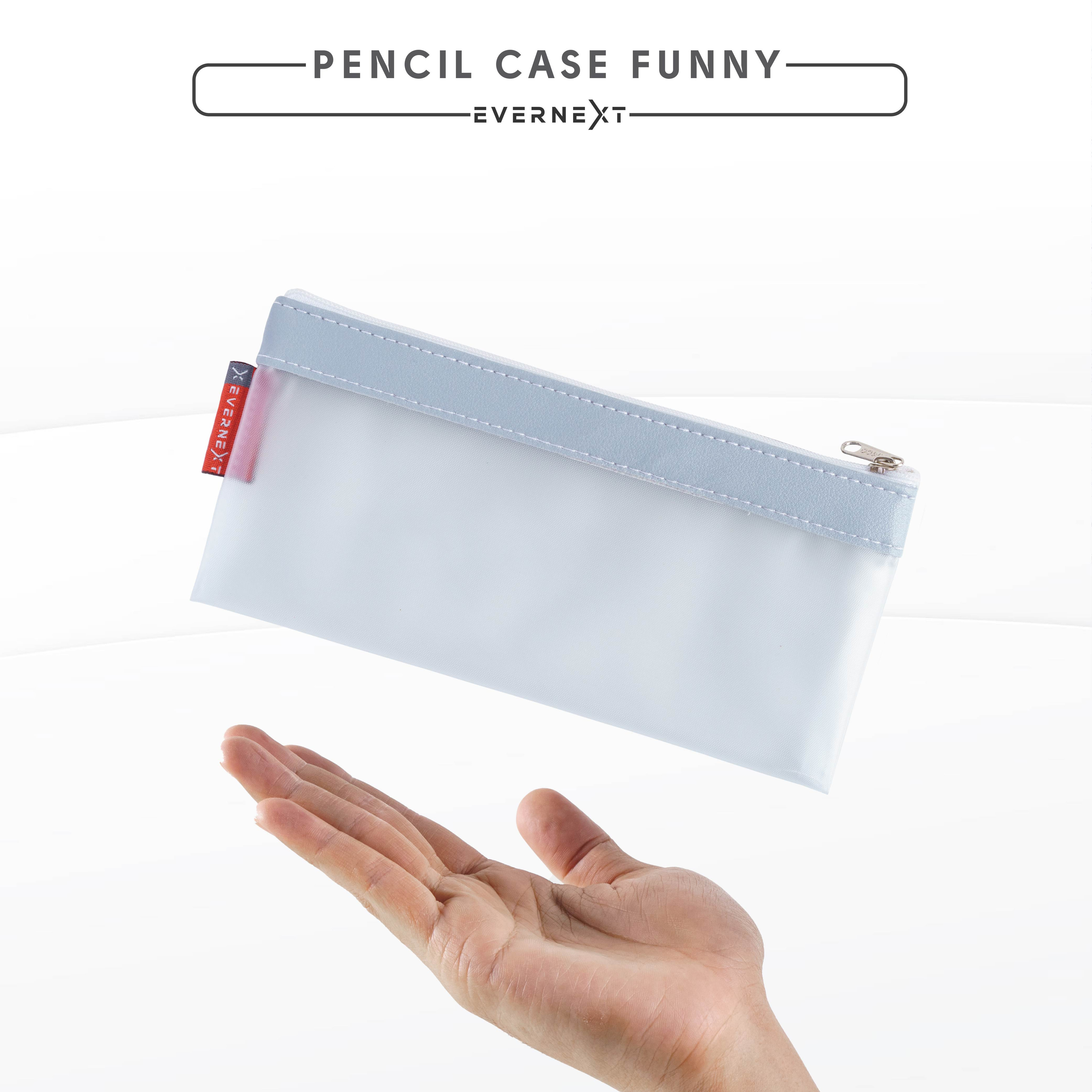 Tempat Pensil Transparan Multifungsi Pencil Case Tepak Alat Tulis Kantor Organizer Pouch