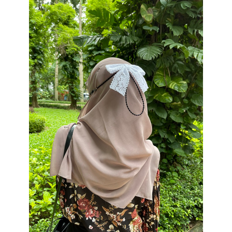 KALUNG MASKER HIJAB. STRAP MASKER RAJUT BESAR. KONEKTOR PITA