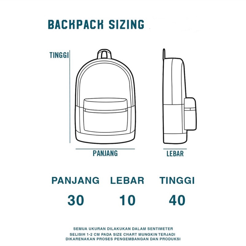 Tas Sekolah Backpack Basic Black Hitam Bag