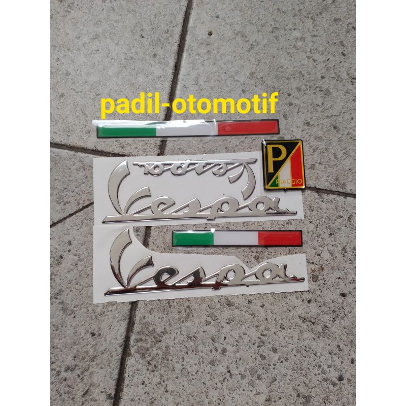 emblem motor listrik/stiker tulisan vespa untuk motor listrik uwinfly t3 dll