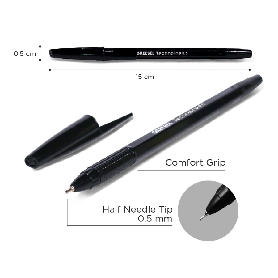 Pulpen / Pena Greebel Technoline Ballpoint pen 1 pack (12+1)