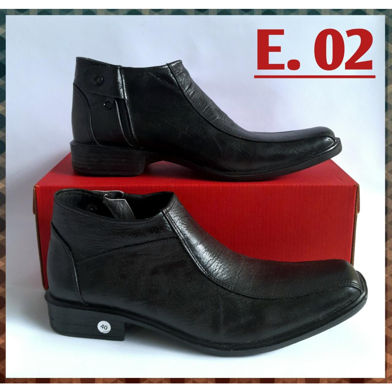 (BONUS SEPATU VANS) Sepatu Hight Formal Grade Ori Pantofel Kulit Sapi Asli Garut Risleting Formal Kerja Kantoran