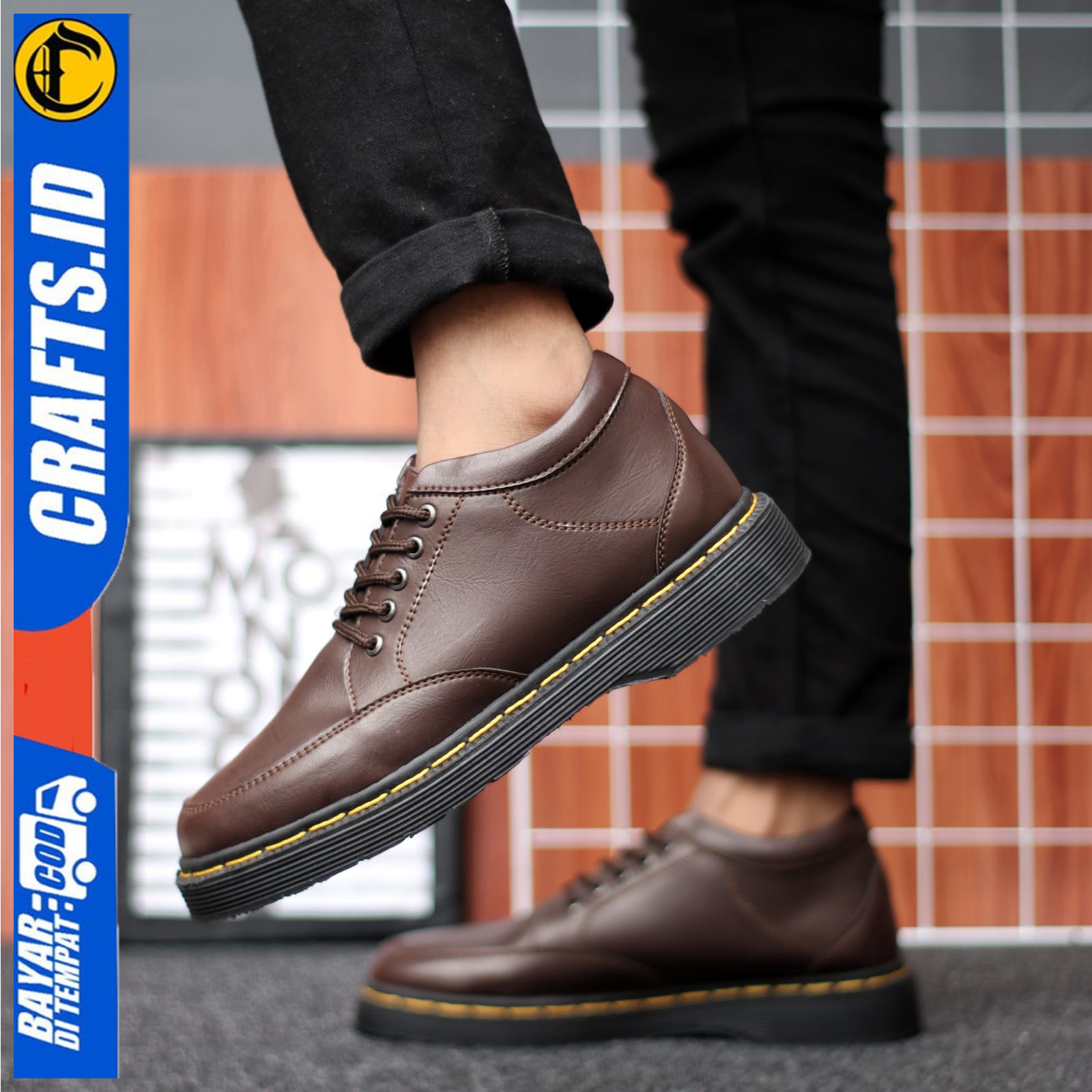 Sepatu Formal Pantofel Docmart Low Boots Kerja Pria Crafs Ramos