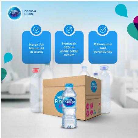 Air Mineral Nestle Pure Life 330mL / 1 DUS ISI 24 BOTOL