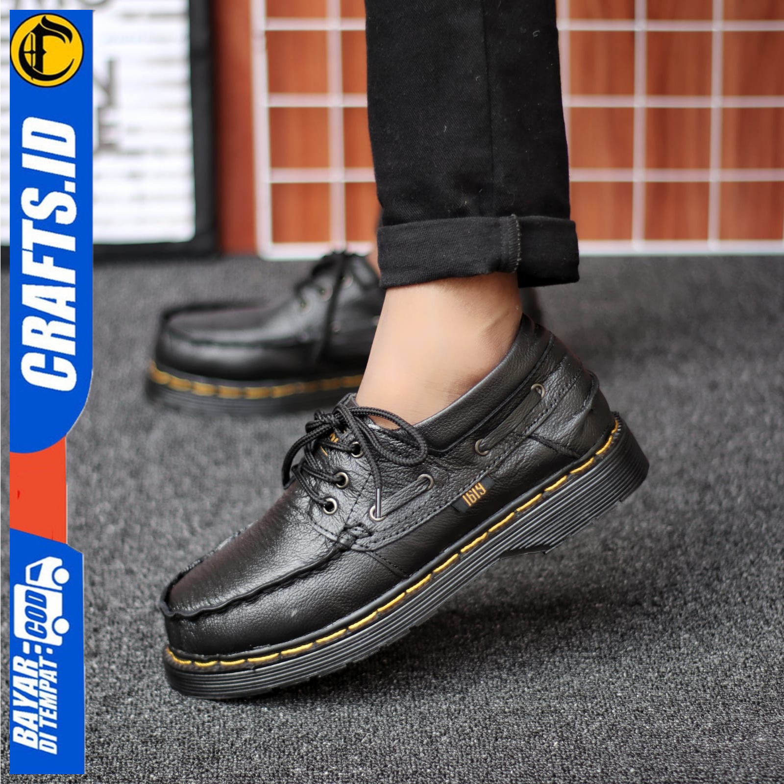 Sepatu Pria Casual Formal Low Boots Docmart Kulit Asli Crafs Kilua