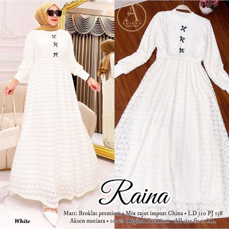 Gamis Wanita Polos Raina Dress / Nesya Dress Original Adieva Mat Broklat Premium