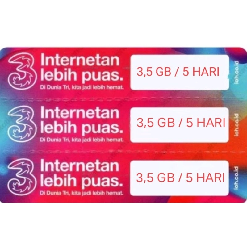 VOUCHER DATA TRI HAPPY 4,5GB/5HARI