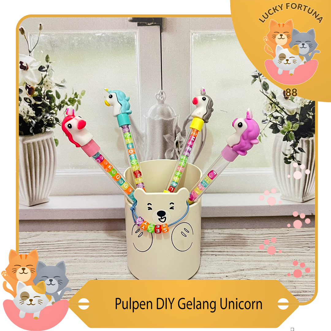

Pulpen DIY Gelang Unicorn Pulpen gelang unicorn berkualitas tinggi Pulpen kreatif gelang unicorn Pulpen dengan gelang DIY unicorn Pulpen dengan desain unik Pulpen tinta gel Pulpen tinta hitam