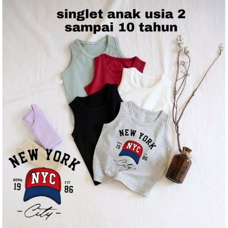 Singlet Anak NYC Kaos Singlet Anak Ideal Usia 2-10 Tahun