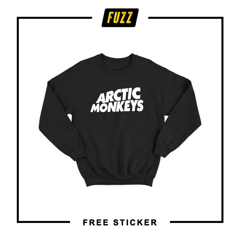 sweater crewneck arctic monkeys font logo white