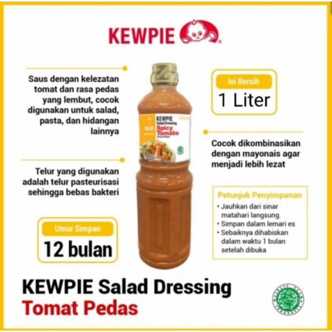 

Kewpie Salad Dressing Spicy Tomato | Kewpie Tomat Pedas 1 Liter