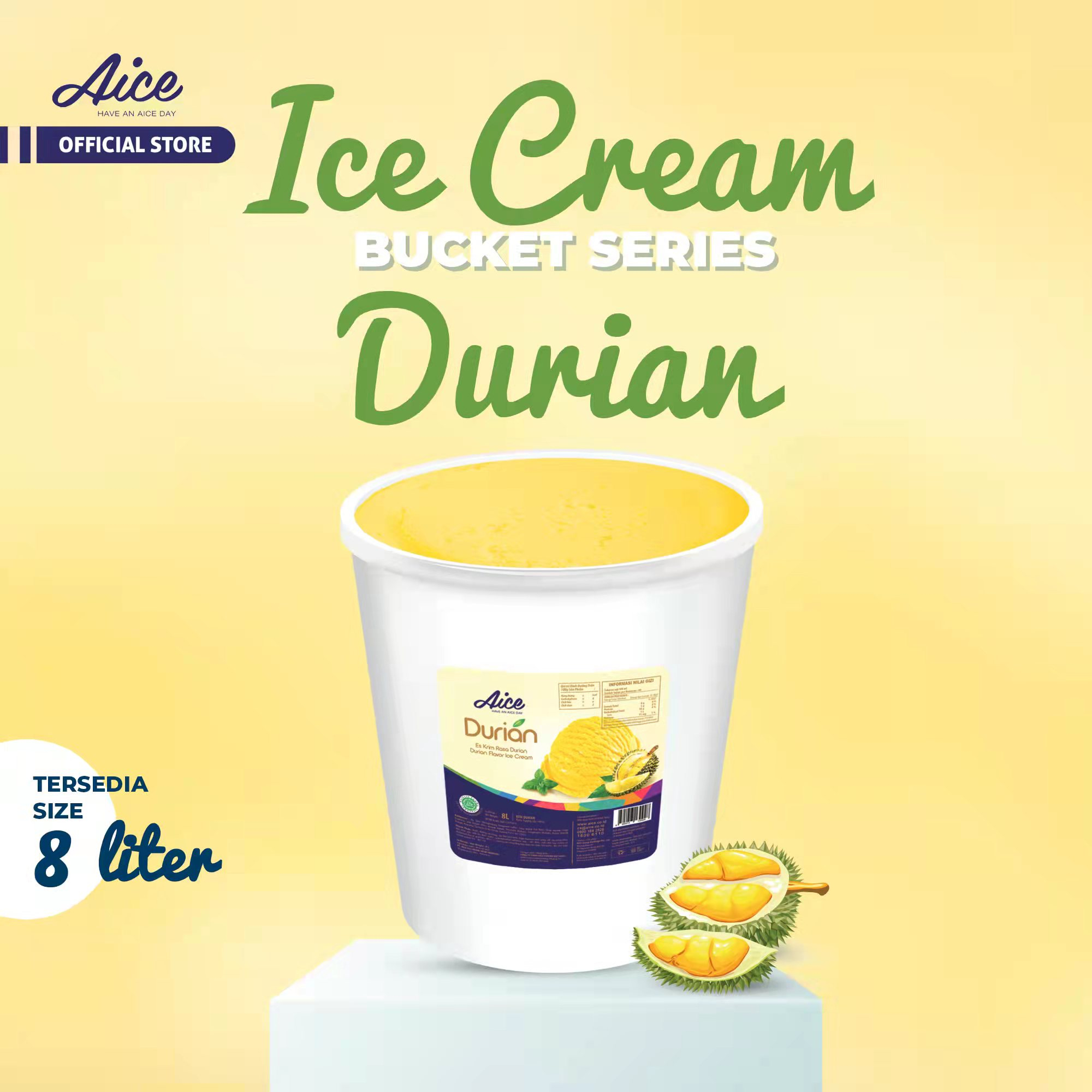 

AICE Durian Bucket 8 Liter Ice Cream Es Krim Ember 8L Eskrim