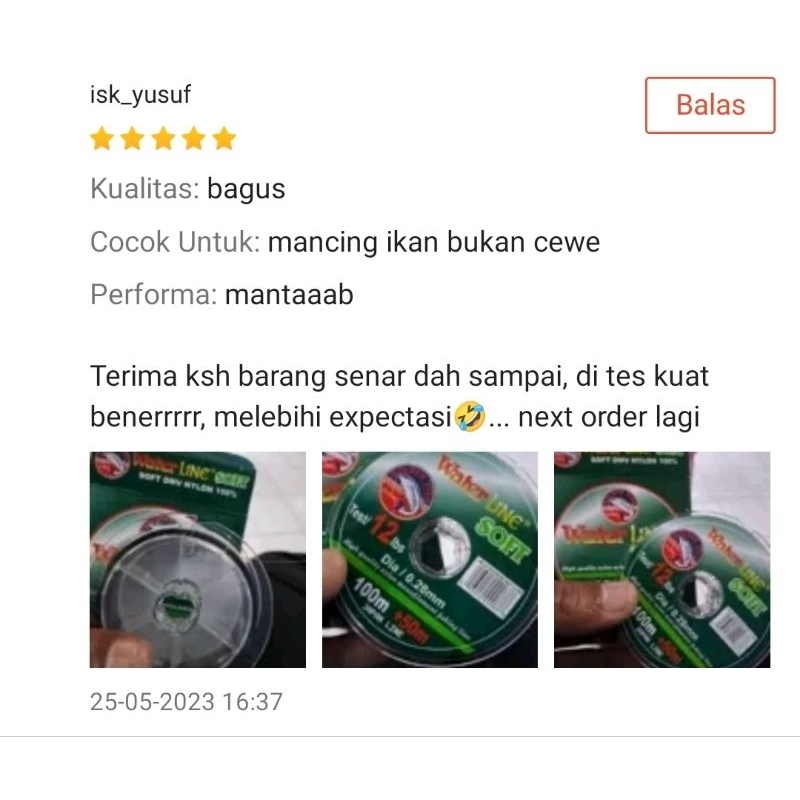 SENAR WATERLINE SOFT (SILAHKAN PILIH UKURAN)