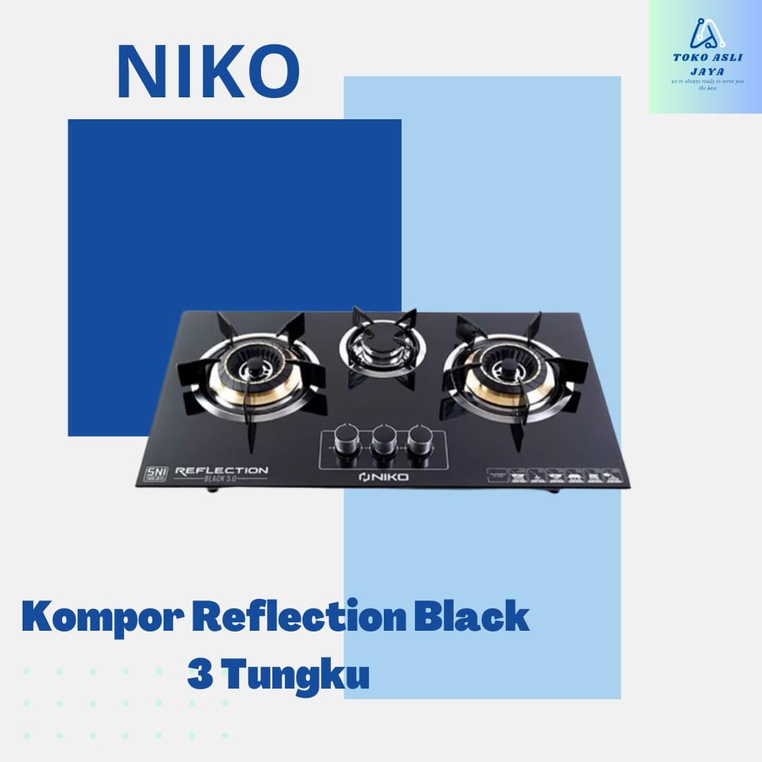 NIKO Kompor 3 Tungku Tanam  Reflection Black