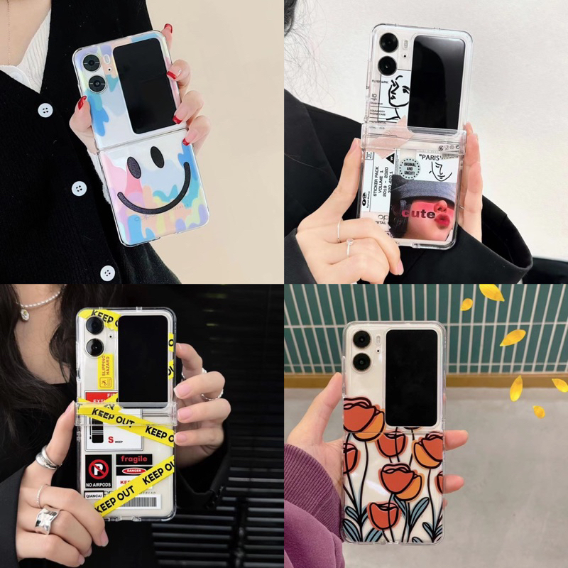 For OPPO Find N2 Flip 5G Folding Phone Case Shockproof Phone Folding Screen Phone Protective Case PC cartoon case