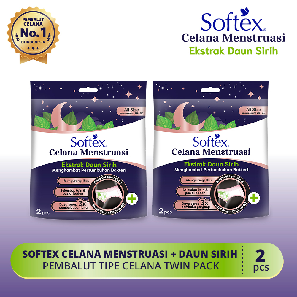 [Twin Pack] Softex Celana Menstruasi Daun Sirih 2s