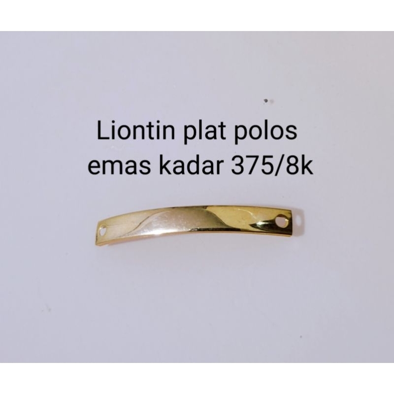 gelang tali serut + liontin plat emas kadar 375/8k