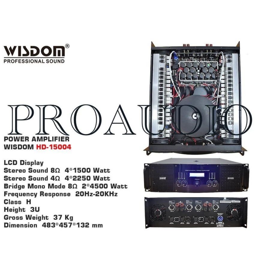 Power Wisdom HD15004 4 Channel Power Amplifier Wisdom HD-15004 Ori