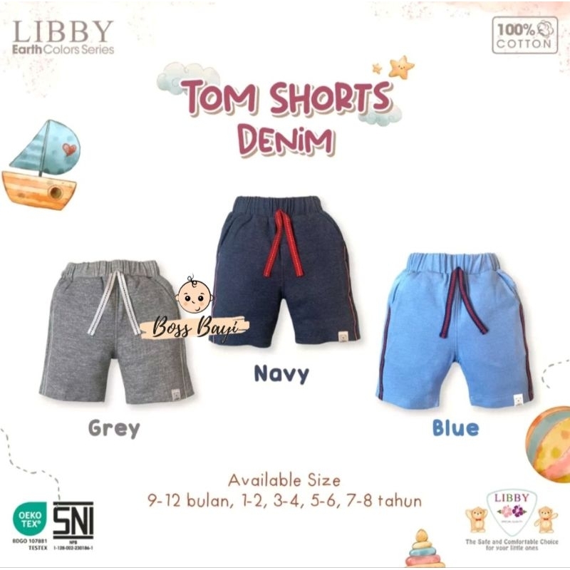 LIBBY - KAI SHIRT | TOM SHORT DENIM (Kaos Atasan Pendek / Celana Pendek Anak)