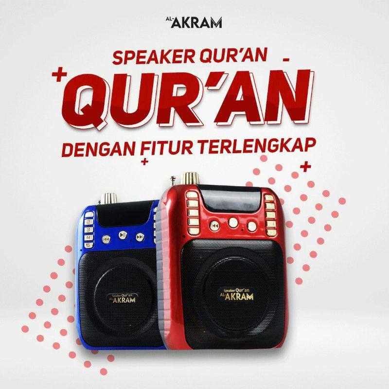 Al Akram Ultimate Speaker Al Quran Alakram Murottal Free Microfon Kabel USB SD Card Charger Murotal Alquran