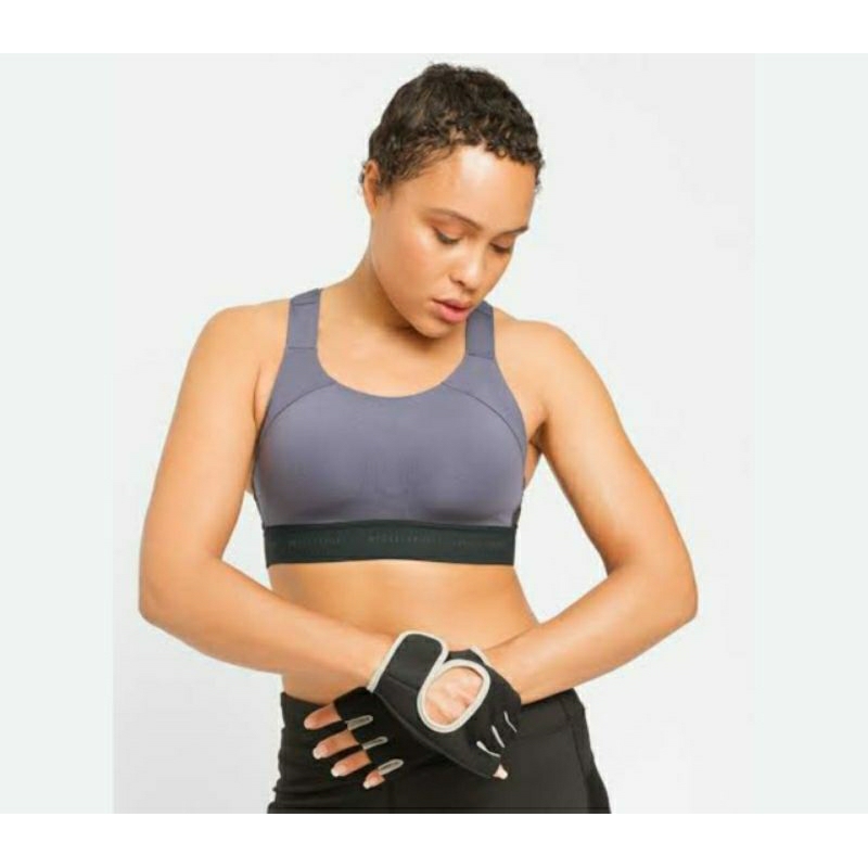 HB SPORT BRA WANITA TANPA KAWAT BERLEI SEAMLESS POLOS MOTIF 32C SBS1