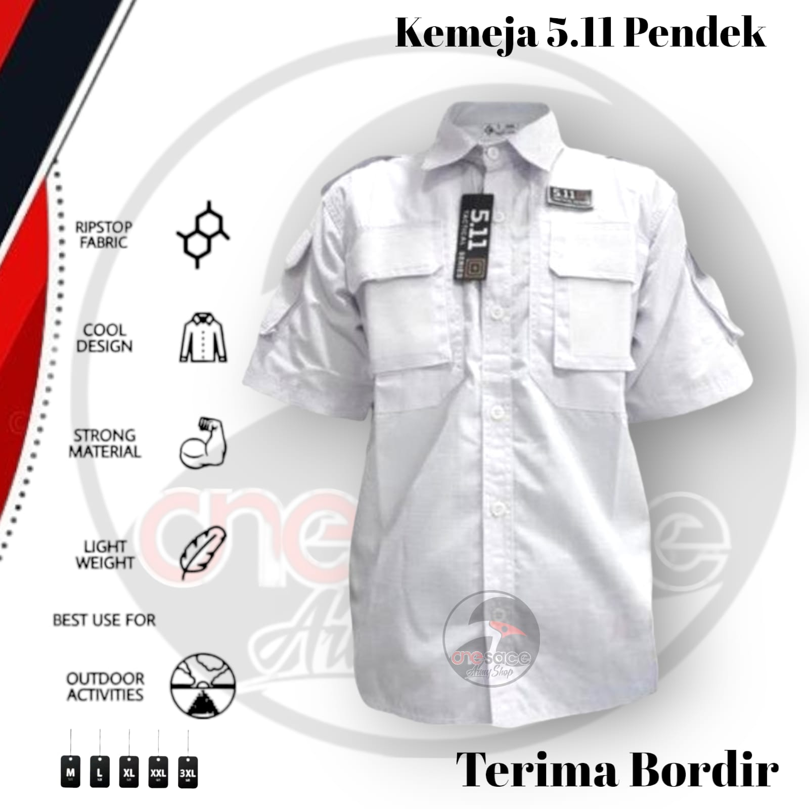 COD&quot;BIG SIZE&quot;Kemeja Tactical 511 Lengan Pendek/Kemeja Taktikal Lapangan | Polisi | Army | Ripstop Tornado | PDL