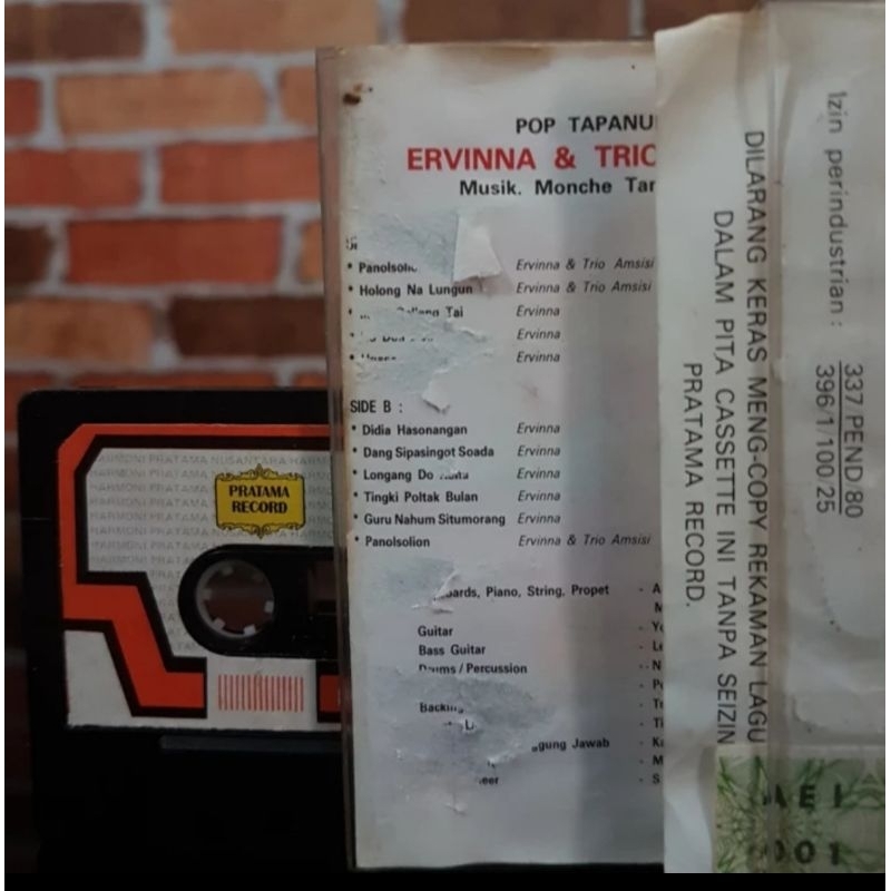 Kaset Pita Ervinna&amp;Trio Amsisi-Pop Tapanuli