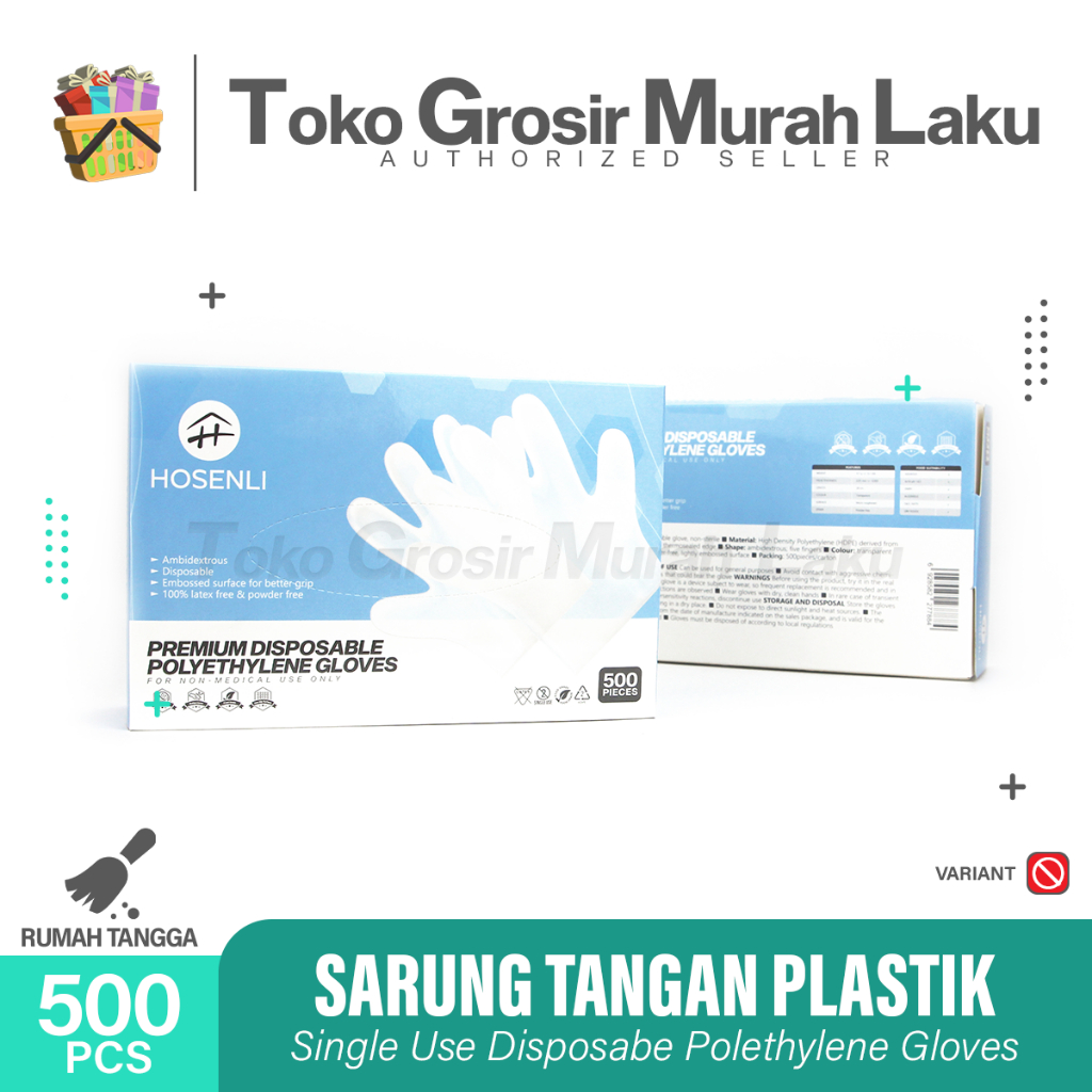 Sarung Tangan Plastik ( 1pack isi -/+500pc ) DISPOSABLE PLASTIC GLOVES