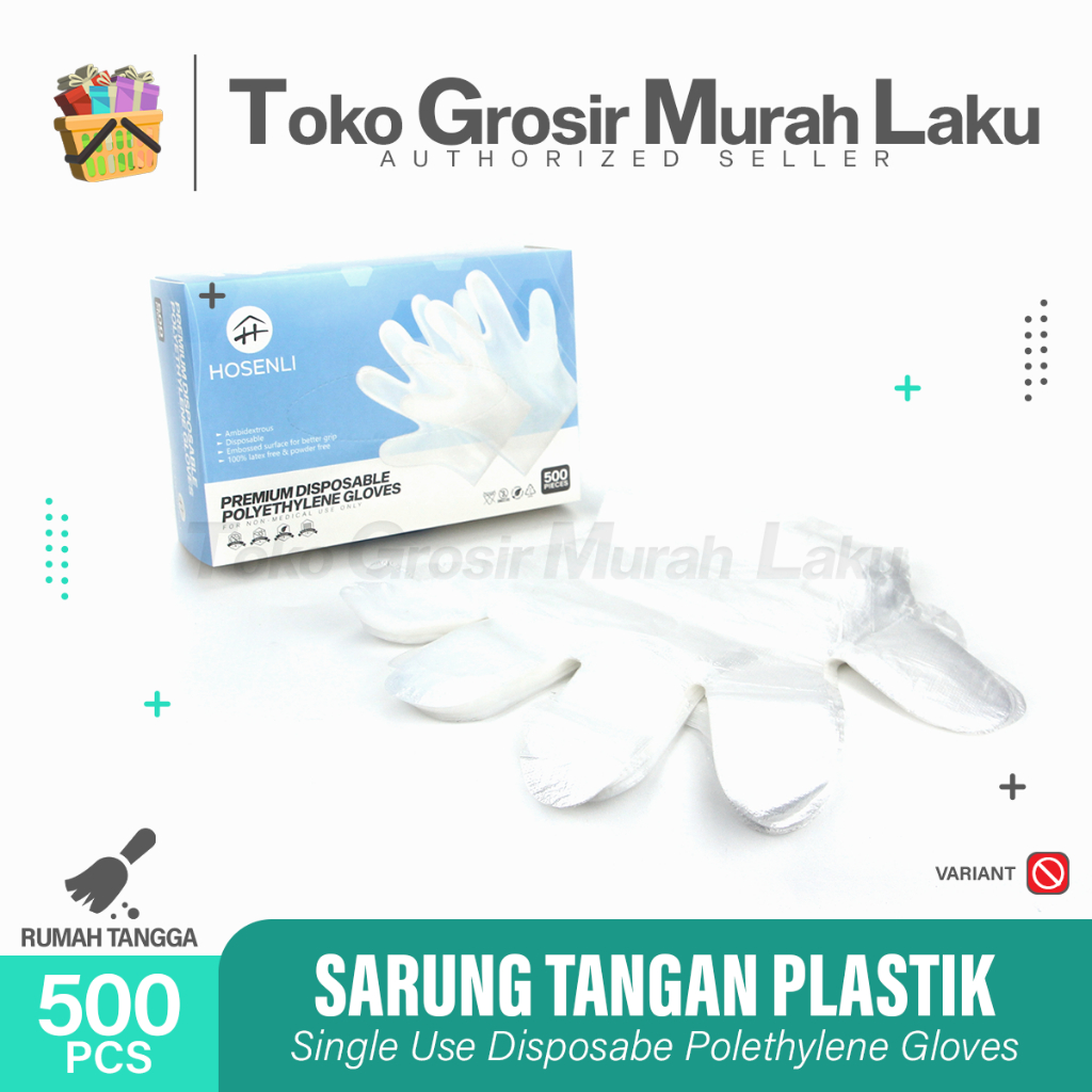 Sarung Tangan Plastik ( 1pack isi -/+500pc ) DISPOSABLE PLASTIC GLOVES