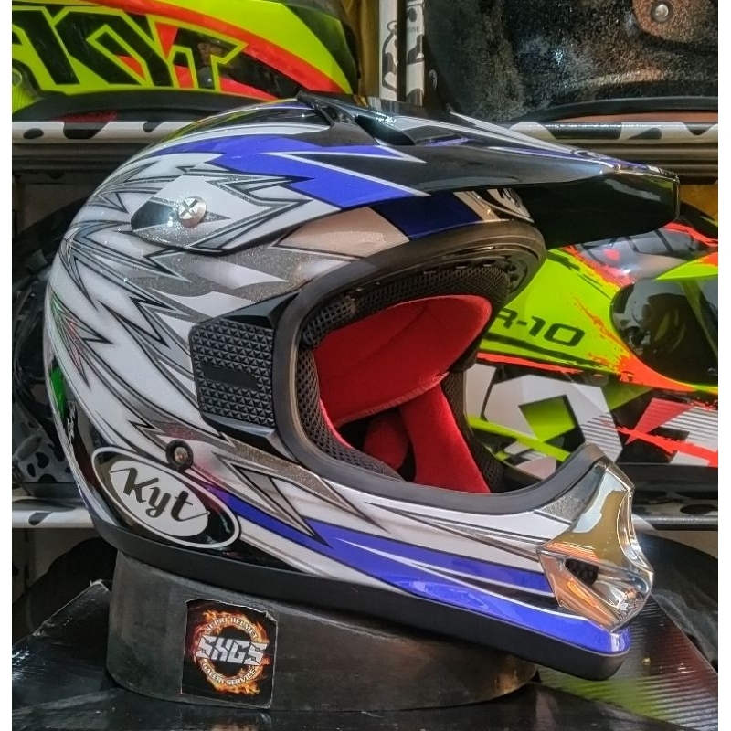 kyt cross pro black blue silver black original kyt