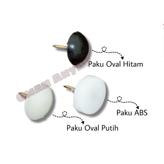 Skrup Paku Oval Rotan ABS Rata Bakpao Bapao Alas Kaki Kursi Meja Lemari 1 BUNGKUS isi 500pcs