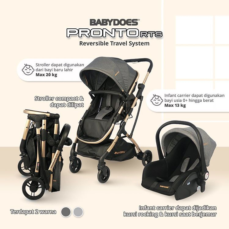 Stroller Babydoes Pronto RTS + Carseat / Kereta Dorong Bayi