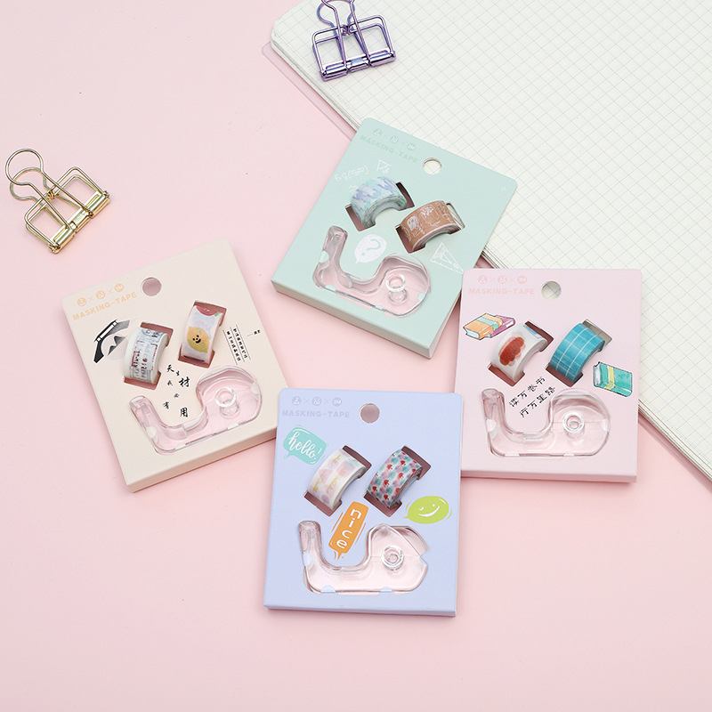 

Dispenser Masking Tape + 2 Pcs Washi Tape Mini / Selotip Jurnal / Isolasi Dekor / Buku / Diary