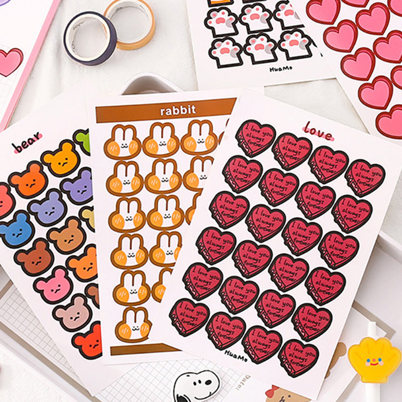 

Sticker Decor Bentuk Love, Bear ,Rabbit dan Dot (Bulat) / Stiker Dekorasi Jurnal atau Buku Catatan / Diary