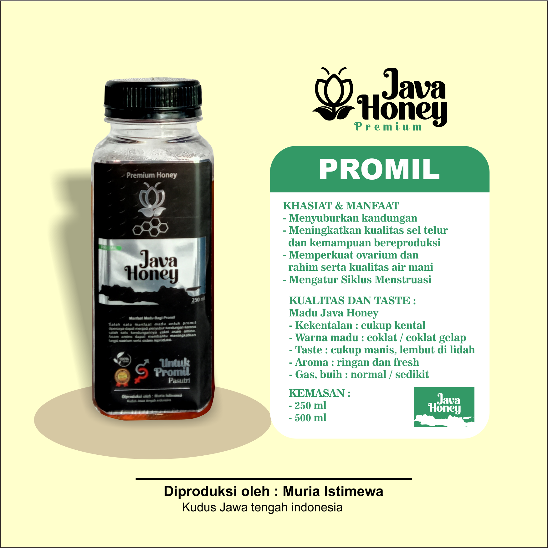 

JAVA HONEY MADU PROMIL & IBU HAMIL MURNI ALAMI 100% ASLI MURIA 500ml