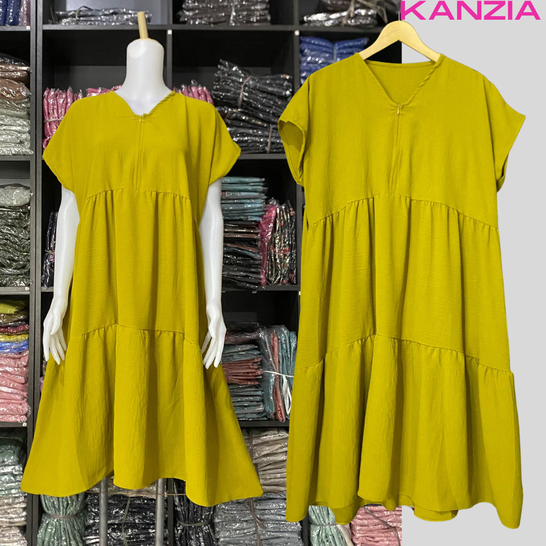 KANZIA HOMDRESS JUMBO RESLETING DEPAN DASTER POLOS CRINKLE