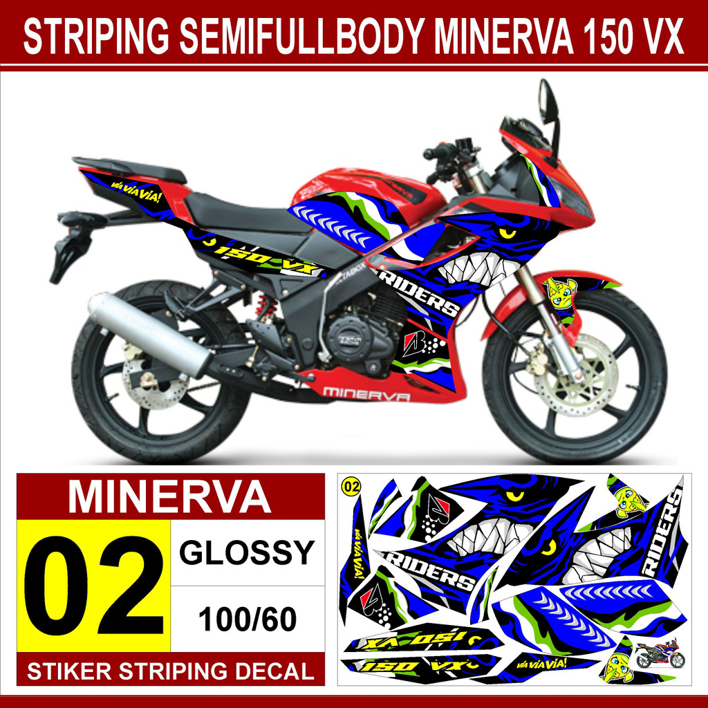 striping variasi Minerva 150 VX /sticker decal motor Minerva 150 VX /stiker lis polet Minerva 150 VX