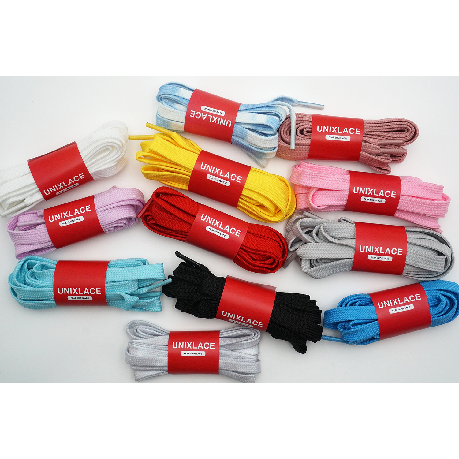 Tali Sepatu Premium UNIXLACE Double Layer | Flat Shoelace | White