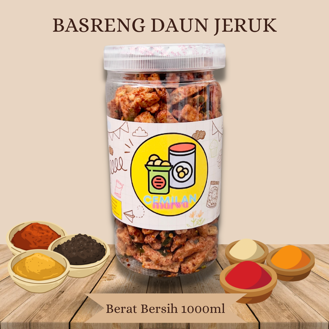 

BASRENG PEDAS DAUN JERUK PREMIUM by CEMILAN MARWA - 1000ml - Berat Bersih 400gr