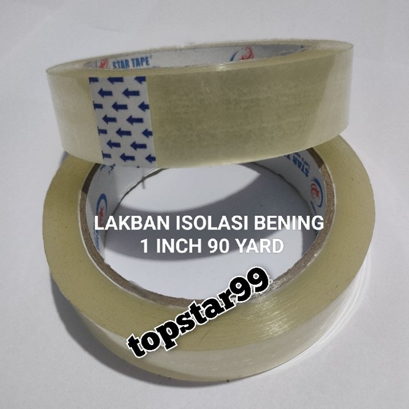 Lakban Isolasi Bening 1 Inch 24Mm 90 Yard Clear Transparan