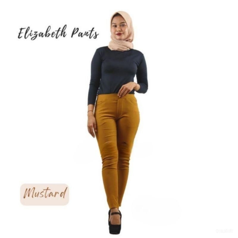 Elizabeth Pants Celana Chino Wanita Bahan Katun Otomen Melar Elastis