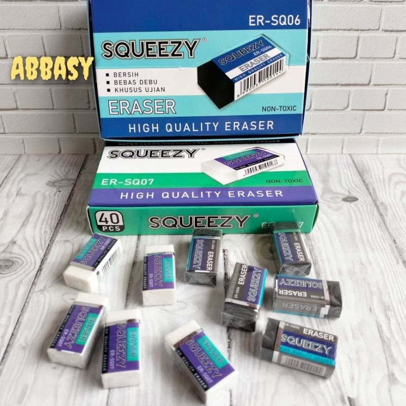 

penghapus squeezy Eraser ER-SQ06 ER-SQ07 hitam dan putih ( 1 pack isi 40 pcs )