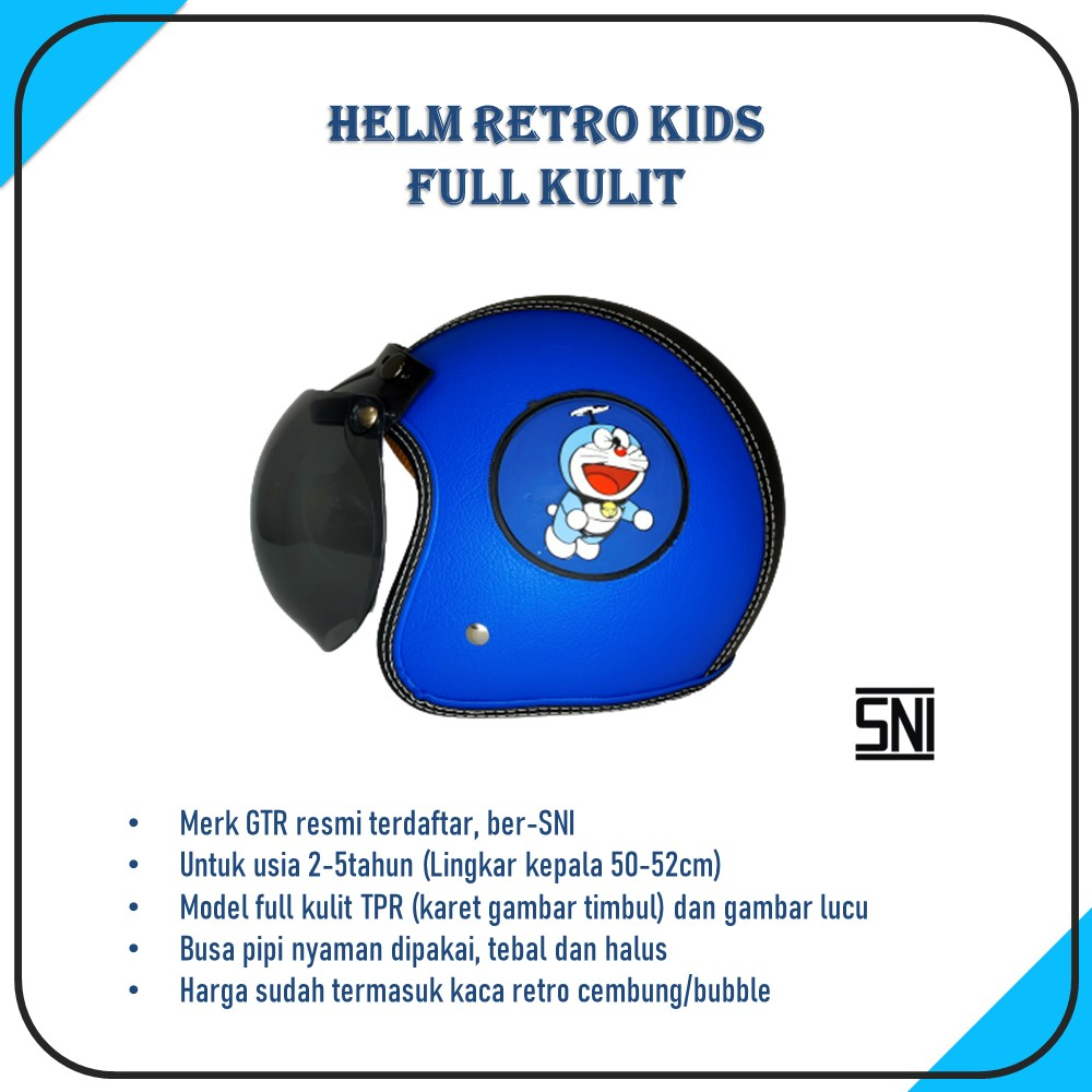 HELM BOGO RETRO ANAK MURAH FULL KULIT