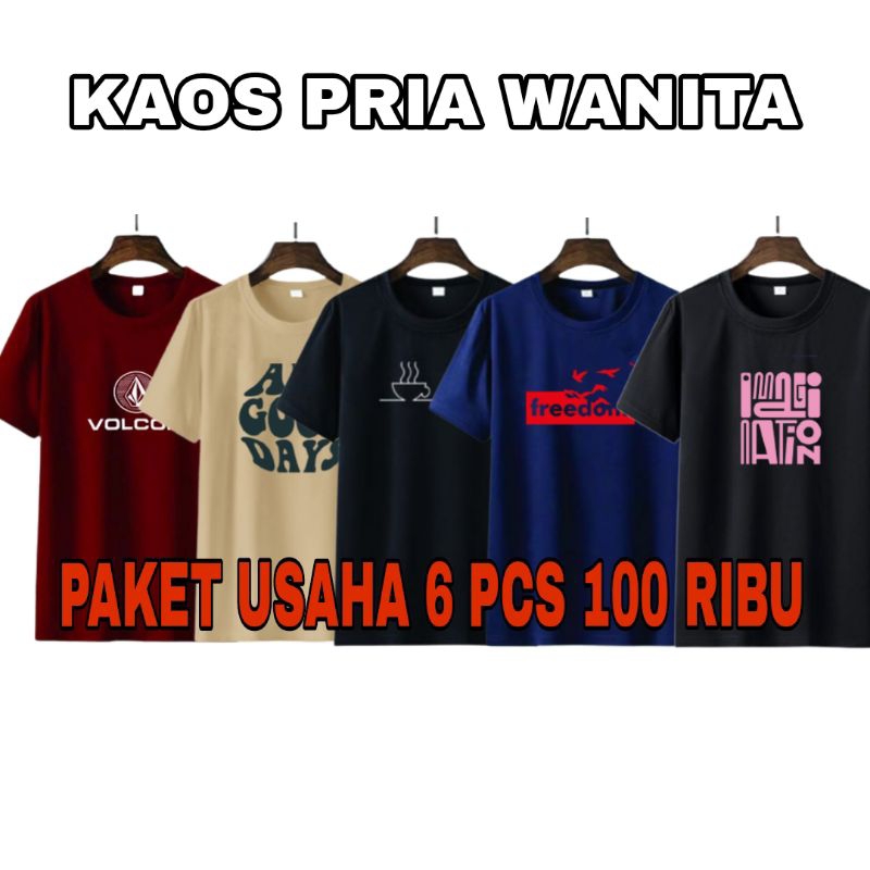 PAKET USAHA KAOS 100 RB DAPAT 6/KAOS DISTRO/KAOS MURAH/KAOS KEREN